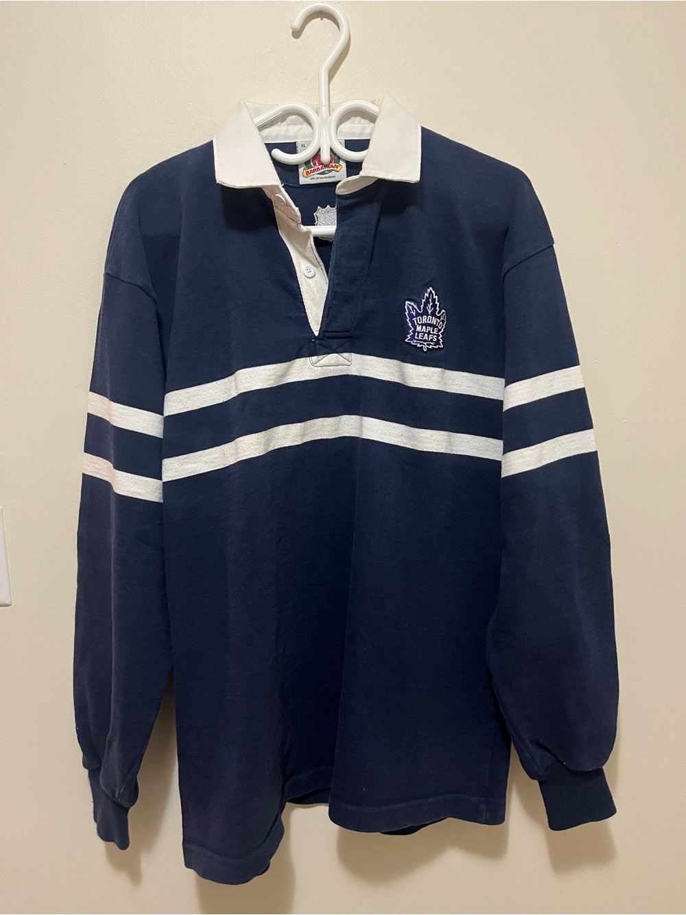 Vintage 90s Toronto Maple Leafs Barbarian Rugby Shirt XL